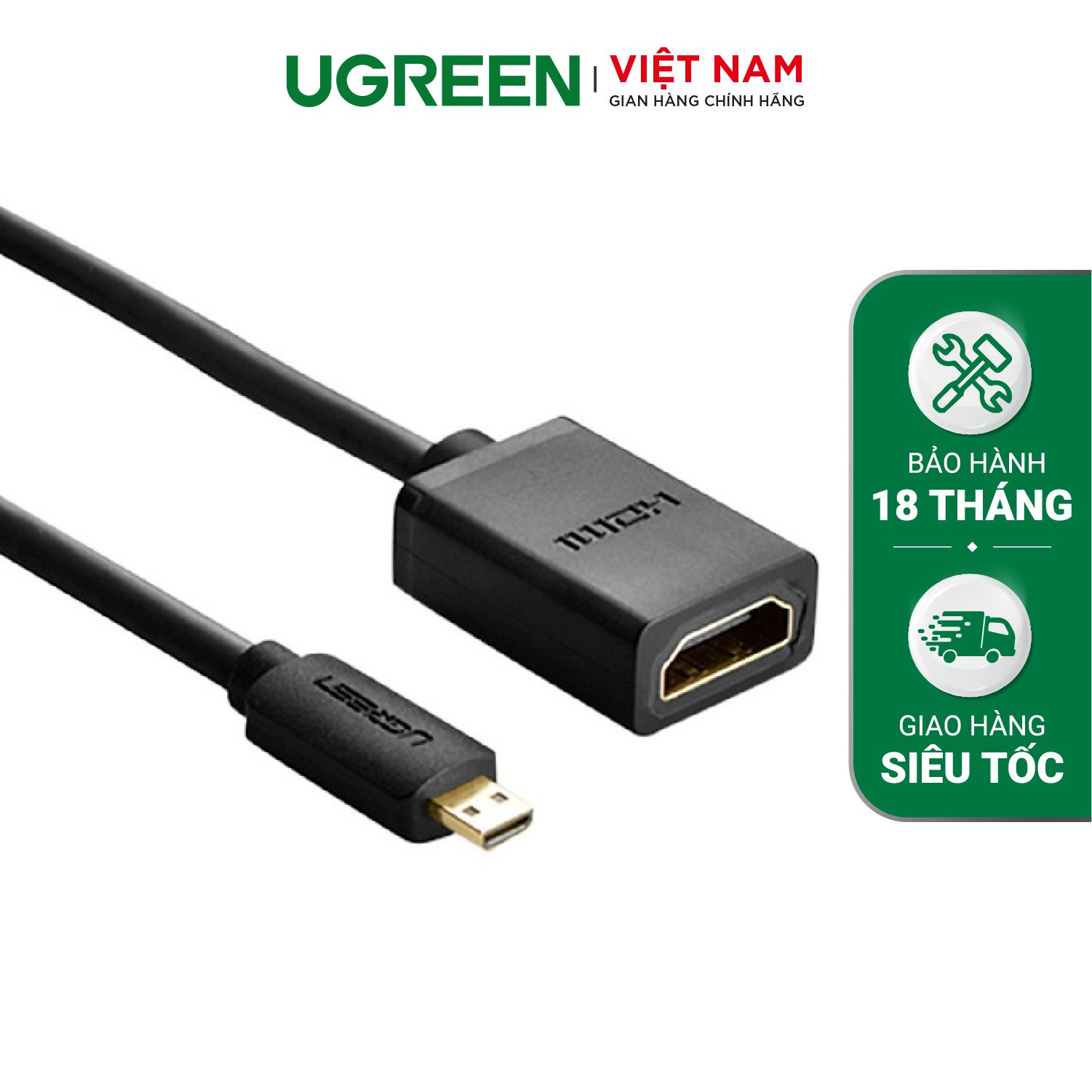 Cáp chuyển đổi micro HDMI đực sang HDMI cái dài 20cm UGREEN 20134 (màu đen). » Ugreen Việt Nam cap-chuy-n-d-i-micro-hdmi-d-c-sang-hdmi-cai-dai-20cm-ugreen-20134-mau-den--500x500