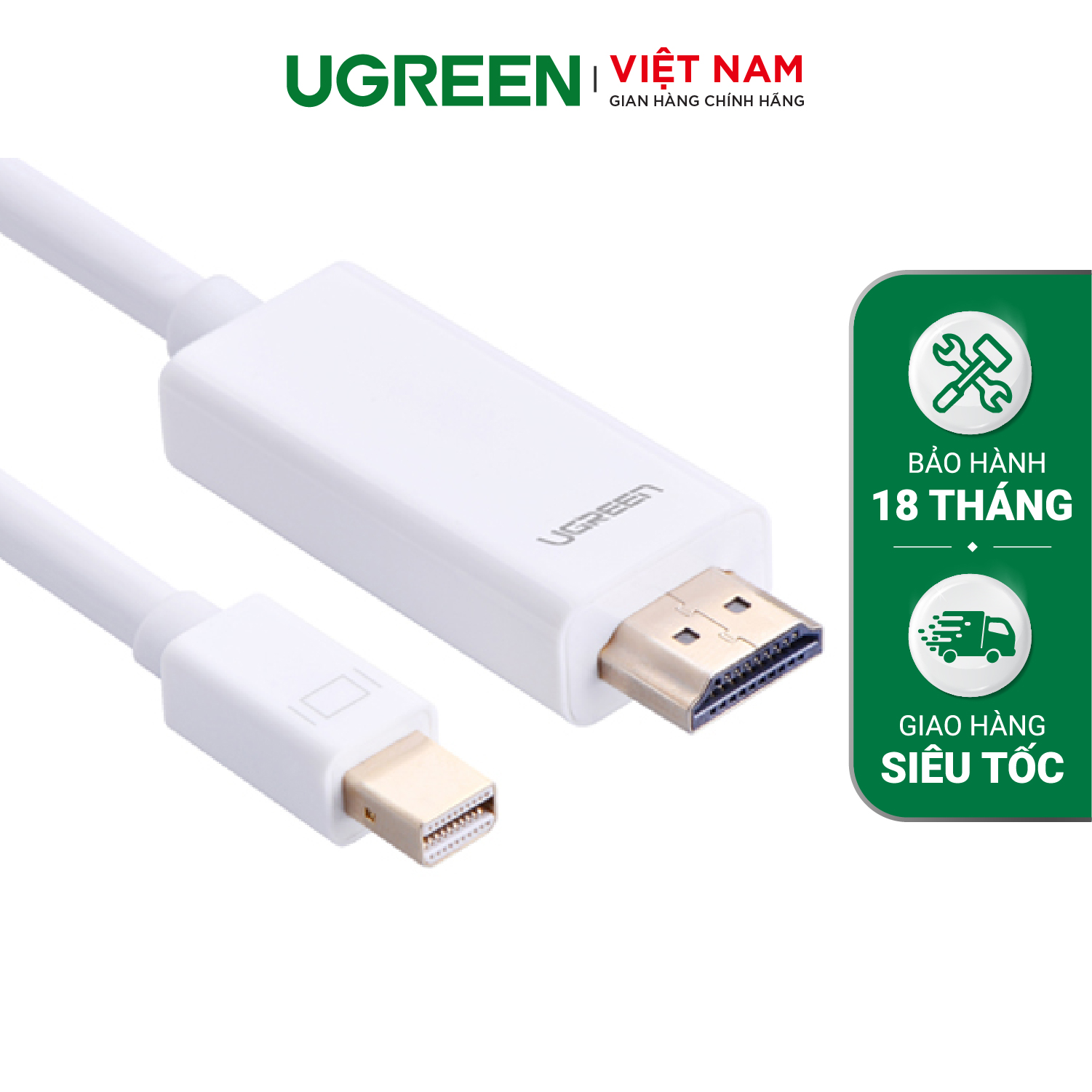 Cáp Mini DisplayPort (Thunderbolt) sang HDMI UGREEN MD101 Hỗ trợ độ phân giải 2k*4K@ dài 1.5m » Ugreen Việt Nam cap-mini-displayport-thunderbolt-sang-hdmi-ugreen-md101-h-tr-d-phan-gi-i-500x500