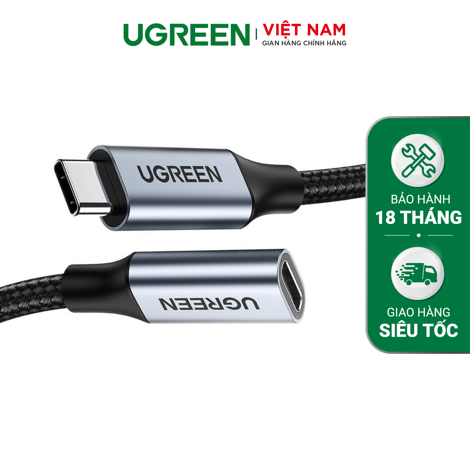 Dây nối dài Type-C UGREEN US372 - Tốc độ truyền 10Gbps - Hỗ trợ phân giải 4K@60Hz » Ugreen Việt Nam day-n-i-dai-type-c-ugreen-us372-t-c-d-truy-n-10gbps-h-tr-phan-gi-i-500x500